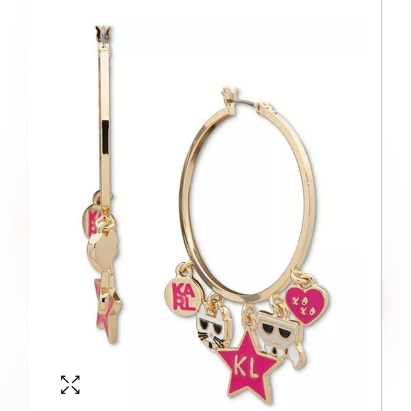 NEW Karl Lagerfeld Paris Hoop Earring . - Picture 4 of 4